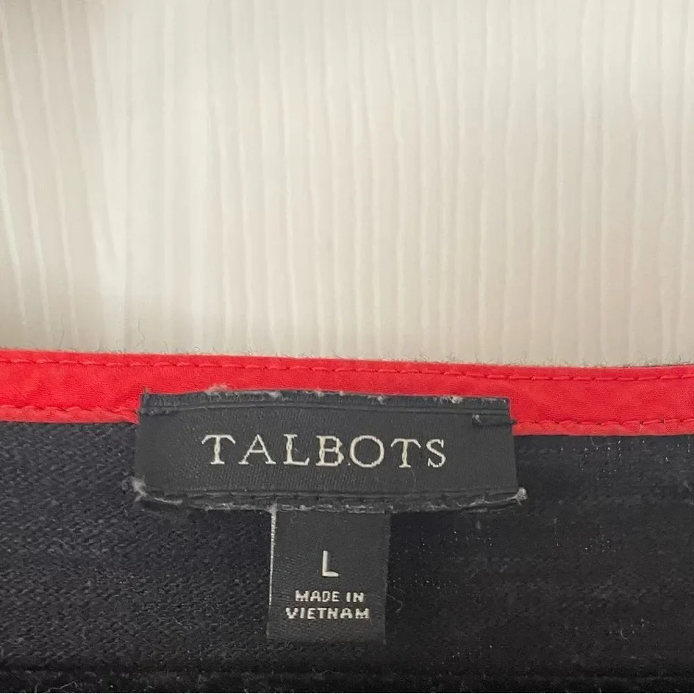 Talbots Navy Striped Nautical Cotton Dress Women's Size Large - Picture 5 of 6
